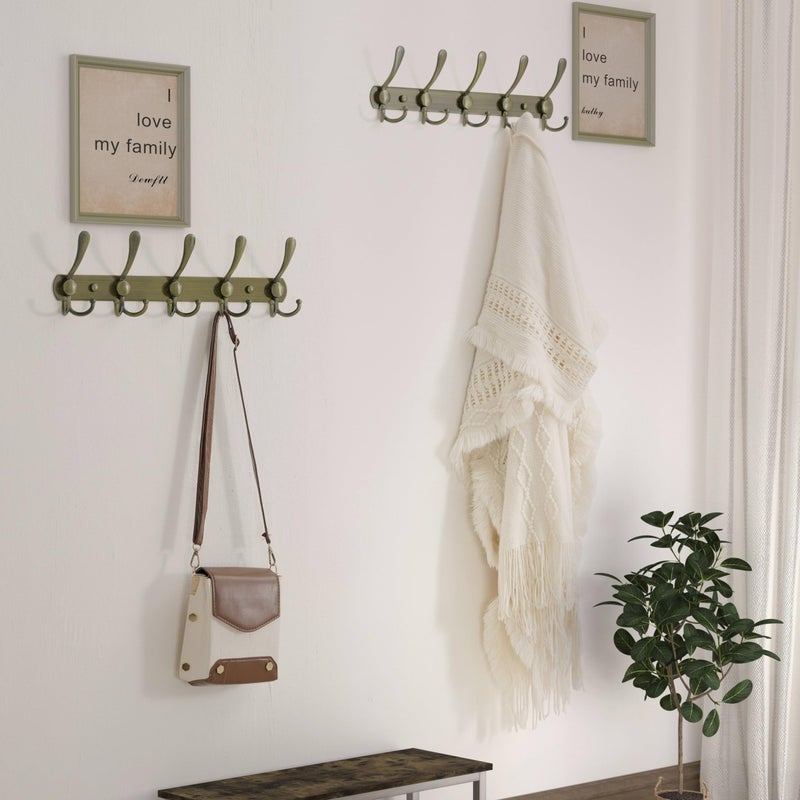 Dseap Coat Rack Wall Mounted - 5 Tri Hooks, Heavy Duty, Stainless Steel, Metal Coat Hook Rail for Coat Hat Towel Purse Robes Mudroom Bathroom Entryway,Bronze - Image 3